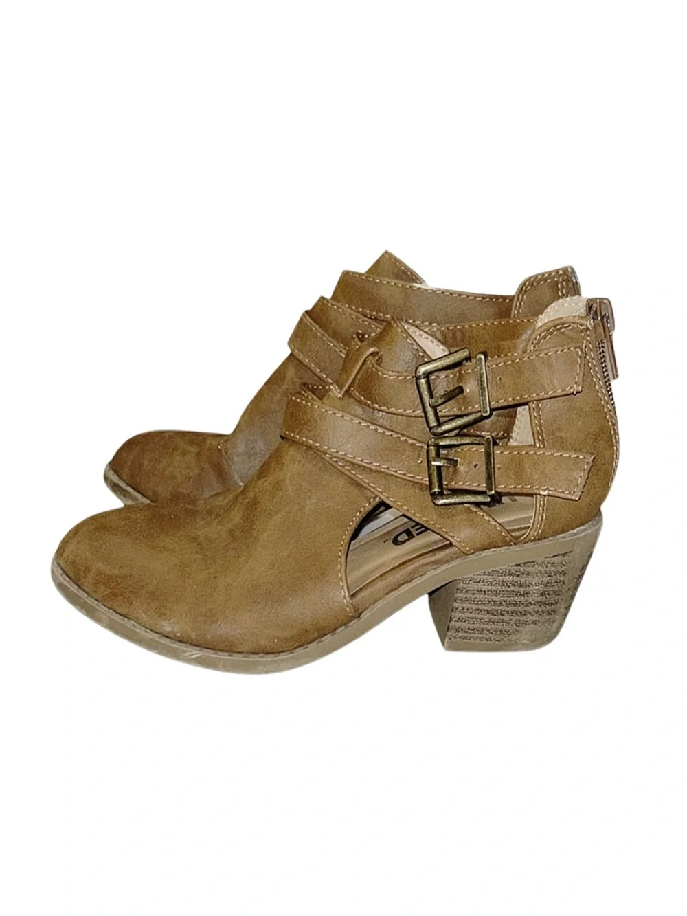 UNR8TED Girl's Brown Ankle Boots With Heel Size 1